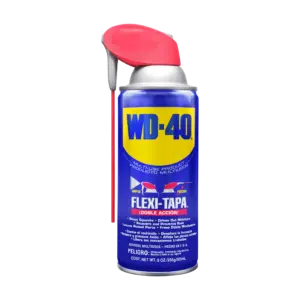 WD-40® FlexiTapa® 6 oz, lata azul con tapa flexible roja extendida, vista frontal