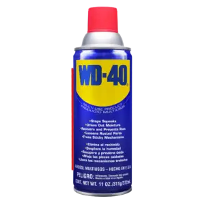 WD-40® Producto Multiusos 11 oz, lata azul con tapa roja y pitillo aplicador extendido, vista frontal.