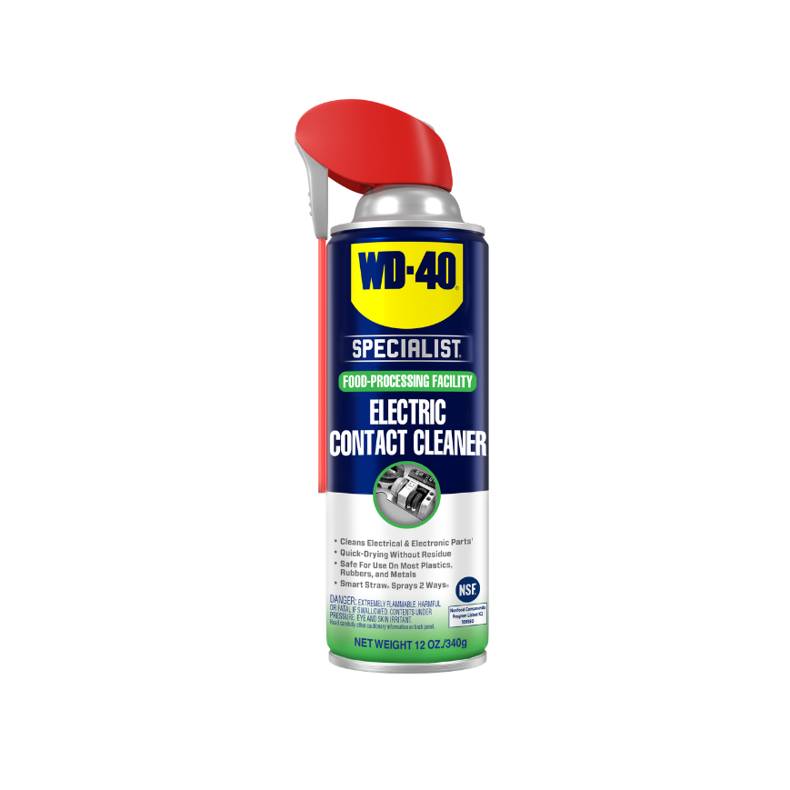 Vista frontal del WD-40 Specialist Limpiador de Contactos de Grado Alimenticio de 12 oz.